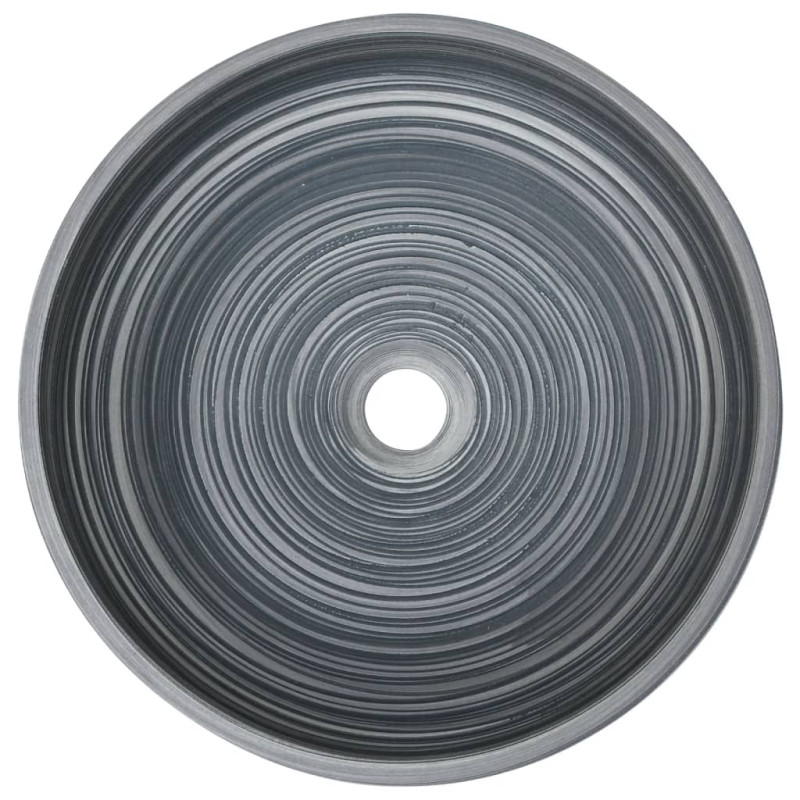 Produktbild för Handfat grå rund Φ41x14 cm keramik