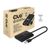 Produktbild för CLUB3D USB A to HDMI™ 2.0 Dual Monitor 4K 60Hz