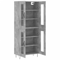 Produktbild för Högskåp betonggrå 69,5x34x180 cm konstruerat trä