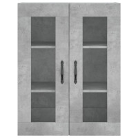 Produktbild för Högskåp betonggrå 69,5x34x180 cm konstruerat trä