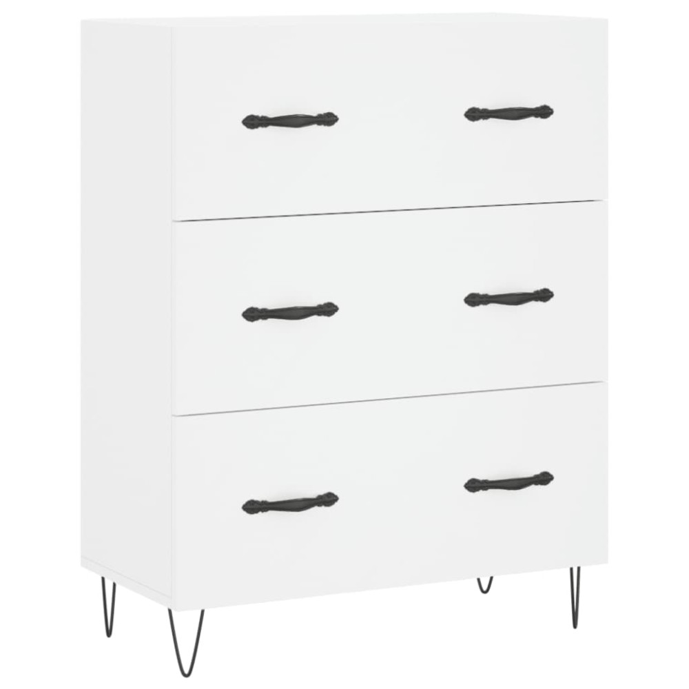 Produktbild för Högskåp vit 69,5x34x180 cm konstruerat trä