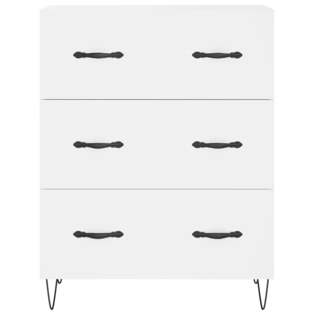 Produktbild för Högskåp vit 69,5x34x180 cm konstruerat trä