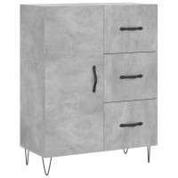Produktbild för Högskåp betonggrå 69,5x34x180 cm konstruerat trä