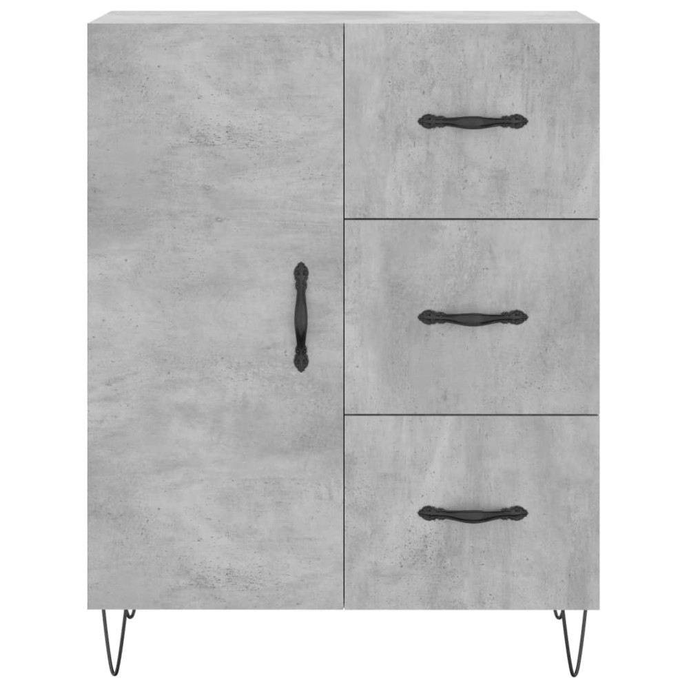 Produktbild för Högskåp betonggrå 69,5x34x180 cm konstruerat trä
