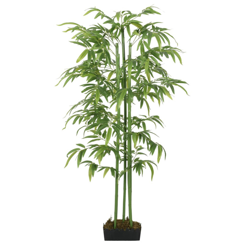 Produktbild för Konstväxt bambu 384 blad 120 cm grön