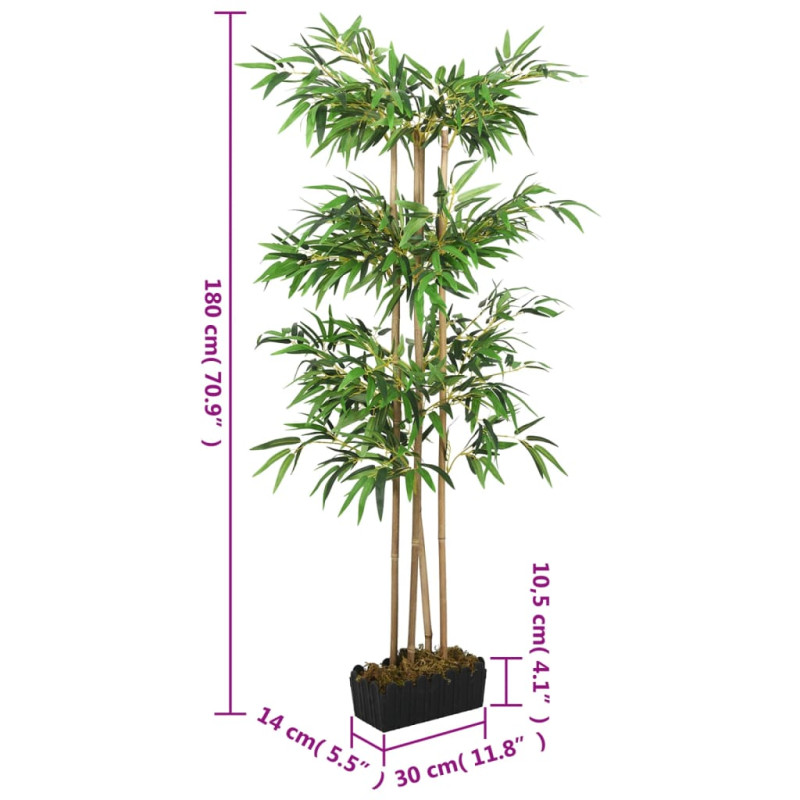 Produktbild för Konstväxt bambu 1216 blad 180 cm grön