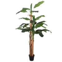 Produktbild för Konstväxt bananträd 9 blad 120 cm grön