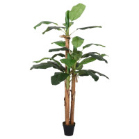 Produktbild för Konstväxt bananträd 9 blad 120 cm grön