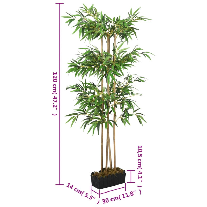 Produktbild för Konstväxt bambu 760 blad 120 cm grön