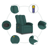 Produktbild för Massagefåtölj mörkgrön tyg