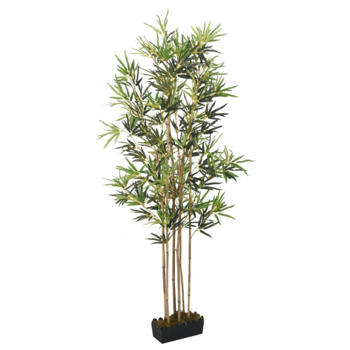 vidaXL Konstväxt bambu 552 blad 120 cm grön