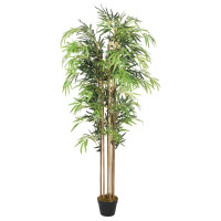 Produktbild för Konstväxt bambu 730 blad 120 cm grön