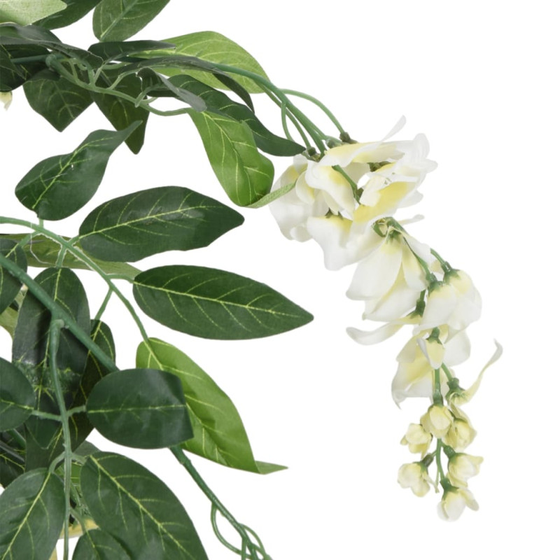 Produktbild för Konstväxt blåregn 560 blad 80 cm grön och vit