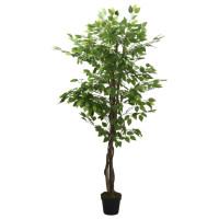 Produktbild för Konstväxt fikusträd 1260 blad 200 cm grön