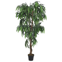 Produktbild för Konstväxt mangoträd 900 blad 180 cm grön