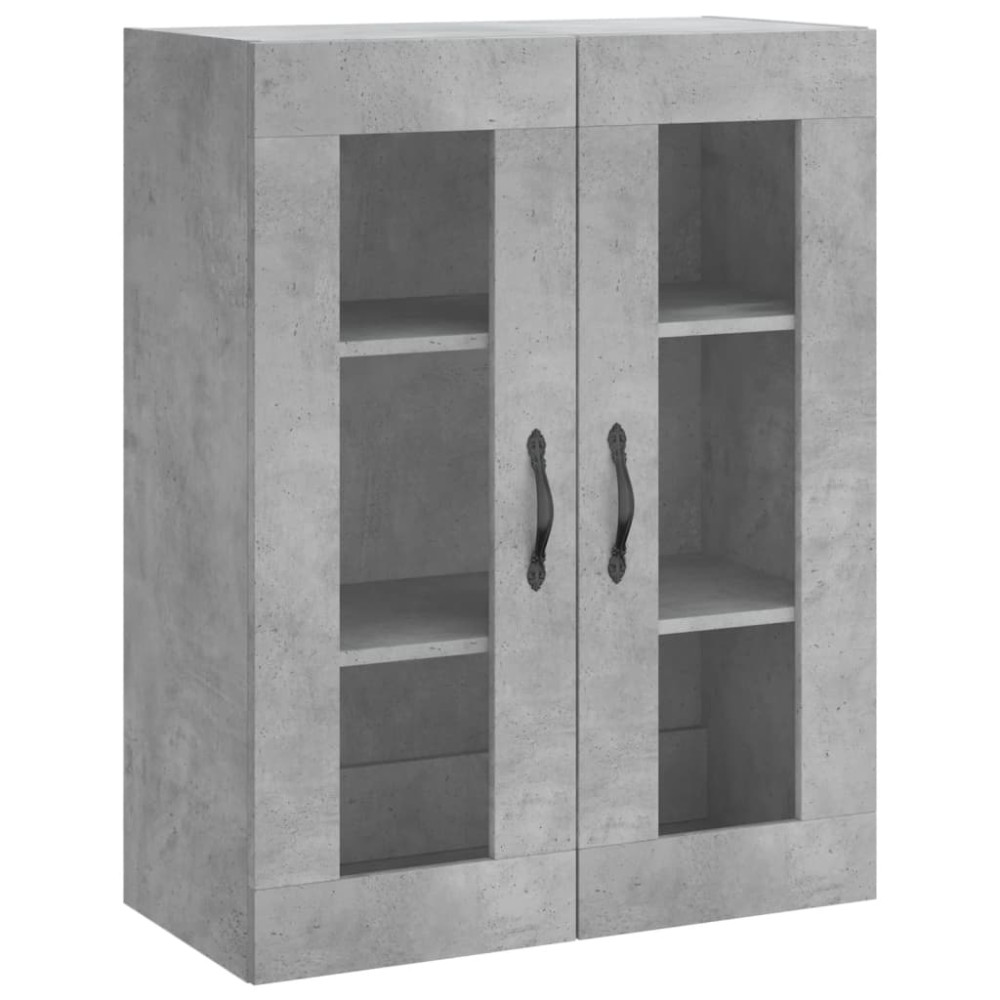Produktbild för Högskåp betonggrå 69,5x34x180 cm konstruerat trä