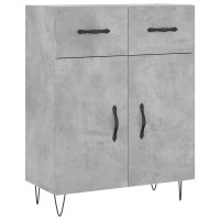 Produktbild för Högskåp betonggrå 69,5x34x180 cm konstruerat trä