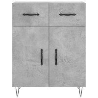 Produktbild för Högskåp betonggrå 69,5x34x180 cm konstruerat trä