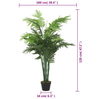 Miniatyr av produktbild för Konstväxt palm 28 blad 120 cm grön
