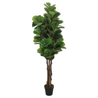 Miniatyr av produktbild för Konstväxt fikonträd 96 blad 80 cm grön