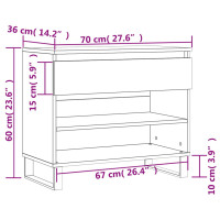 Produktbild för Skoskåp betonggrå 70x36x60 cm konstruerat trä