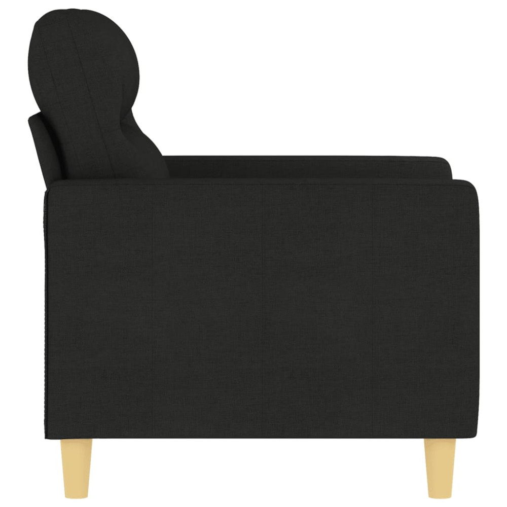 Produktbild för Fåtölj svart 60 cm tyg