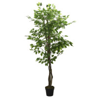 Produktbild för Konstväxt fikusträd 756 blad 150 cm grön