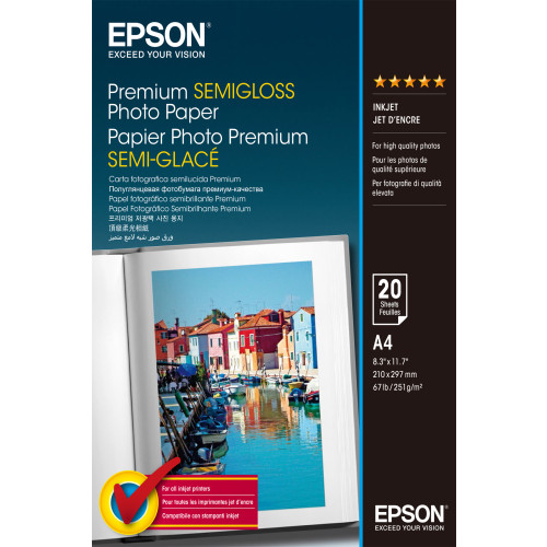 EPSON Epson Premium Semi-Gloss Photo Paper - A4 - 20 ark