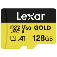 Miniatyr av produktbild för Lexar microSDXC GOLD UHS-II/C10/A1/U3 R280/W100 (V60) 128GB