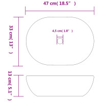 Produktbild för Handfat svart och blå oval 47x33x13 cm keramik