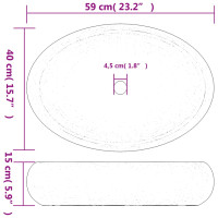 Produktbild för Handfat flerfärgad oval 59x40x15 cm keramik