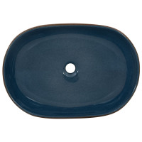 Produktbild för Handfat brun och blå oval 59x40x14 cm keramik