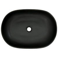 Produktbild för Handfat grå och svart oval 59x40x14 cm keramik