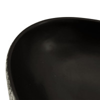 Produktbild för Handfat svart och blå oval 56,5x36,5x13,5 cm keramik