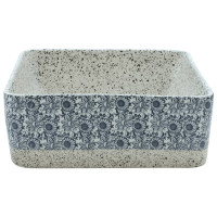 Produktbild för Handfat grå och blå rektangulär 46x35,5x13 cm keramik
