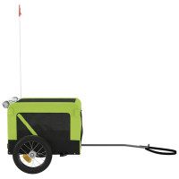 Produktbild för Cykelvagn för djur grön och svart oxfordtyg och järn