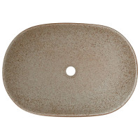 Produktbild för Handfat sand och brun oval 59x40x14 cm keramik