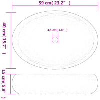 Produktbild för Handfat vit oval 59x40x15 cm keramik