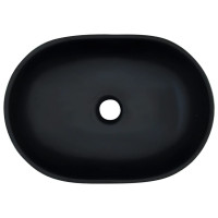 Produktbild för Handfat svart och grå oval 47x33x13 cm keramik
