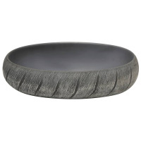 Produktbild för Handfat svart och grå oval 59x40x15 cm keramik