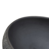 Produktbild för Handfat svart och grå oval 59x40x15 cm keramik