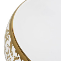Produktbild för Handfat vit och guld oval 59x40x15 cm keramik