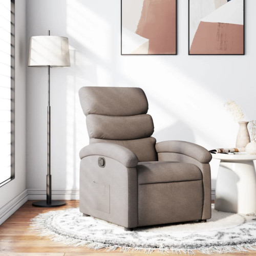 vidaXL Reclinerfåtölj taupe tyg