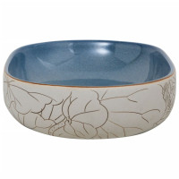 Miniatyr av produktbild för Handfat sand och blå oval 59x40x14 cm keramik