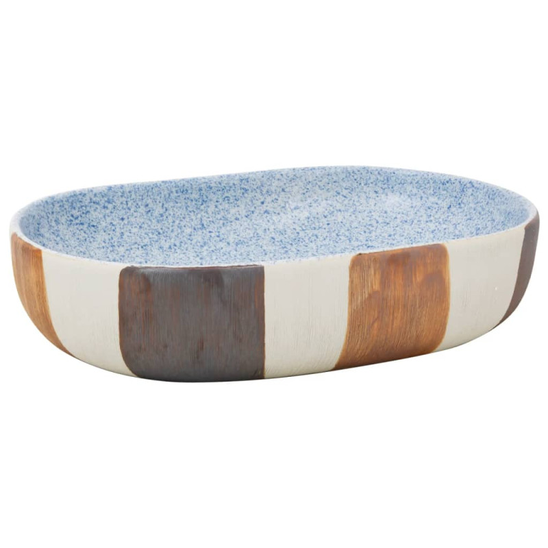 Produktbild för Handfat flerfärgad oval 59x40x14 cm keramik