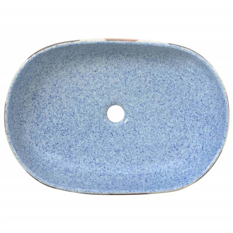 Produktbild för Handfat flerfärgad oval 59x40x14 cm keramik