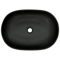 Produktbild för Handfat svart och blå oval 59x40x14 cm keramik