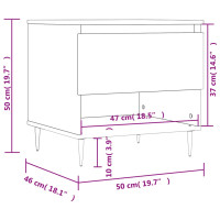 Produktbild för Soffbord 2 st vit 50x46x50 cm konstruerat trä
