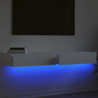 Produktbild för Tv-bänkar med LED-belysning 2 st vit 60x35x15,5 cm
