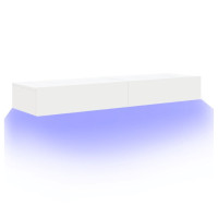 Produktbild för Tv-bänkar med LED-belysning 2 st vit 60x35x15,5 cm